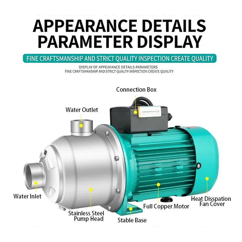 

SS304 Horizontal Multistage Water Pump High Pressure Electric Centrifugal Pump for Irrigation & Water Supply