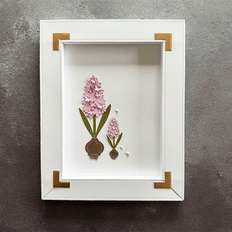 Hyacinth Has Two Large Leaves That Protect It Metal Cutting Dies Slimline Essentials Scrap Booking Card Stencil Cut Die for DIY