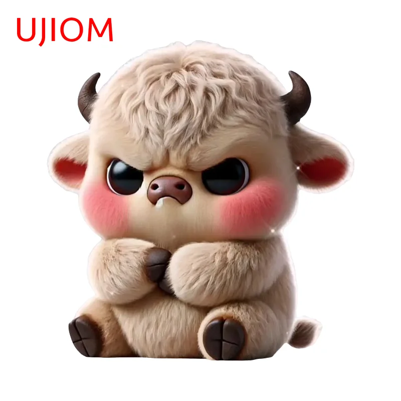 UJIOM Cute Cartoon Animals Meme Wall Sticker Creative Angry Mouse Tiger Pig Customizable Decal Suitable for Kids Bedroom