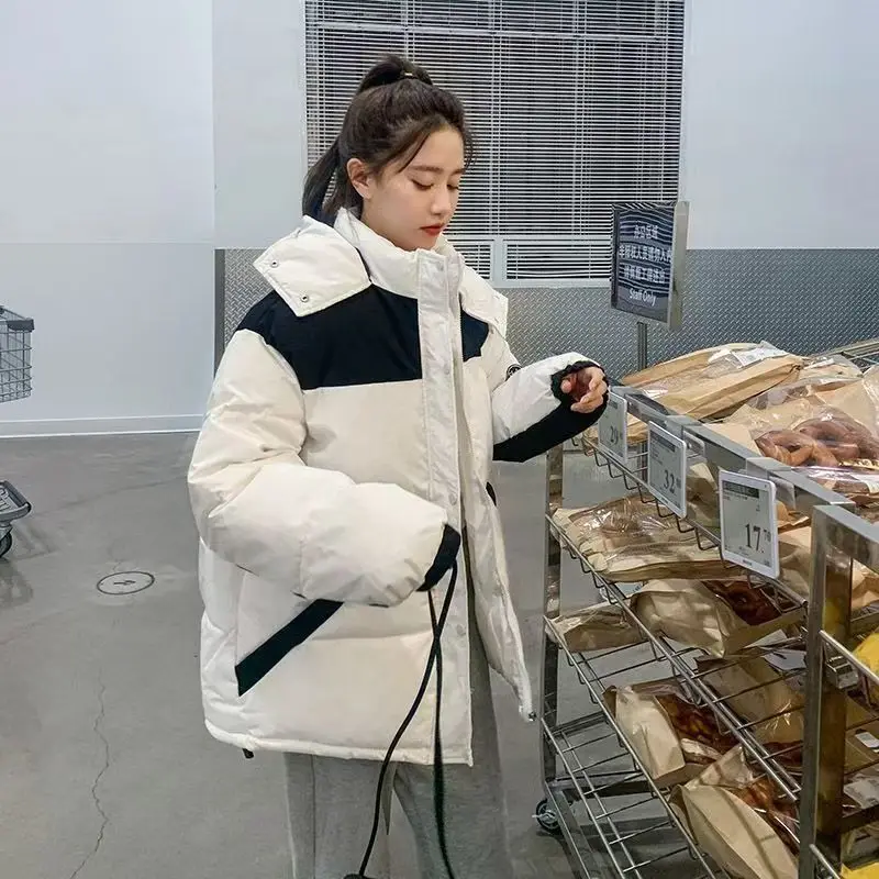 In 2024 The New Winter Hooded Cotton-padded Jacket Women Loose Thick Warm Bread Short Cotton-padded Coat Joker Cotton-padded Top