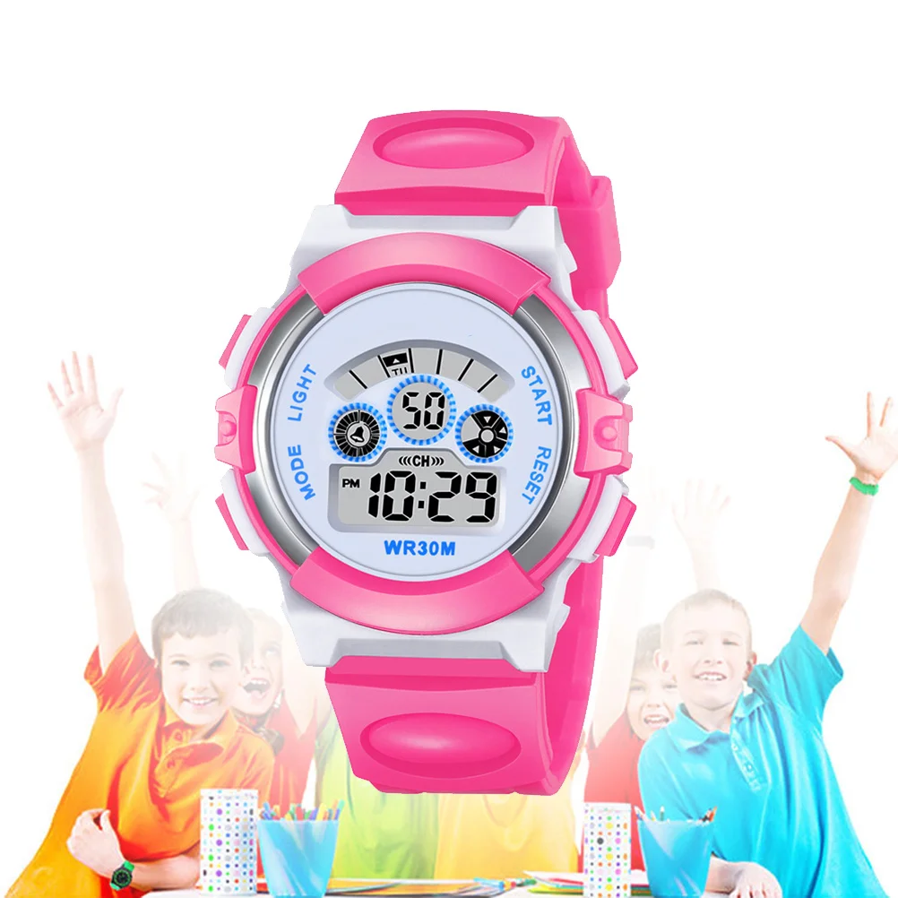 시계 방수 디지털 스포츠 손목시계 발광 대형 원형 창 조절 가능한 야간 발광