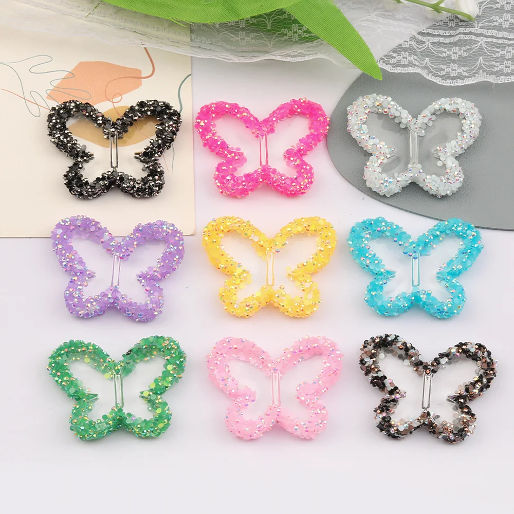 Cordial Design 50Pcs 37*47MM Jewelry Findings & Components/Hand Made/Rhinestone Effect/Butterfly Shape/DIY Beads Making/Acrylic