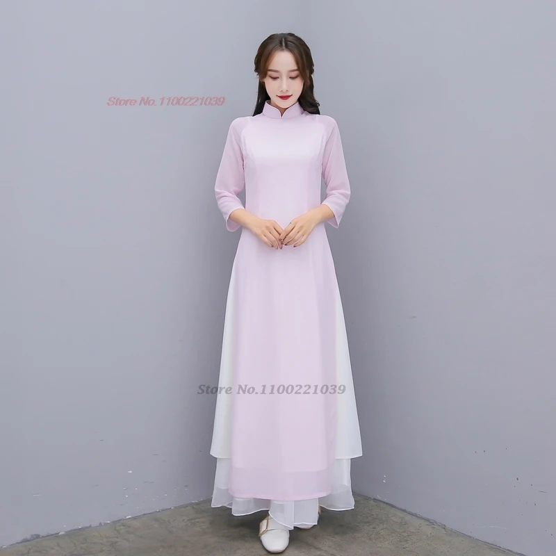 2025 vietnã tradicional ao dai vestido cheongsam oriental melhorado qipao festa banquete vestido de noite serviço de chá vestido hanfu