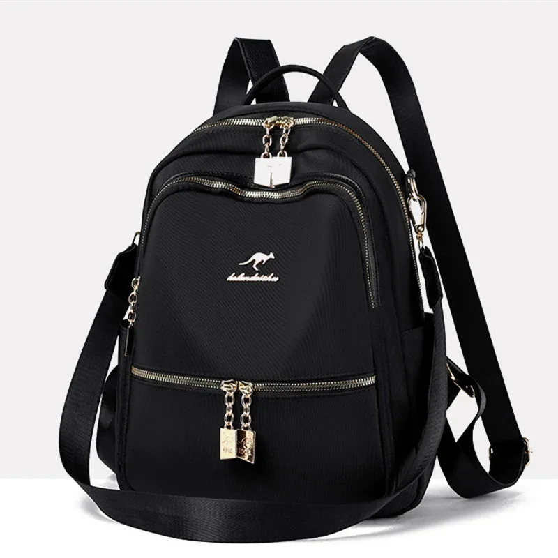 Traveasy marca feminina simplicidade retro mochila à prova dwaterproof água náilon grande capacidade mochila casual juventude senhora saco de escola feminino