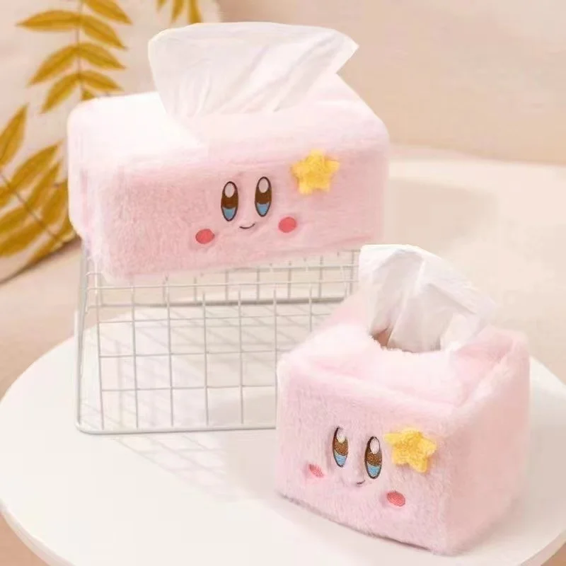 Kawaii Plush Napkin Box Soft Stars Girls Bedroom Bathroom Car Tissue Storage Box INS Cute Drawer Paper Organizer Women XmasGift