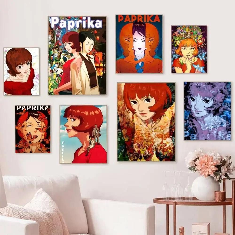 Pósteres clásicos de películas de Anime y dibujos animados de P-Paprika, autoadhesivos, impermeables, ideales para decoración de sala de estar, dormitorio y Bar