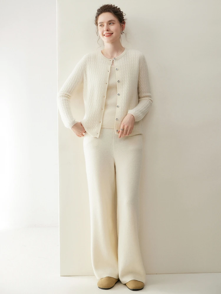 

Роскошный кардиган с вышивкой кабеля, осень-зима, 100% кашемировый свитер, жаккардовый трикотаж в стиле ретро, качественный классический пуловер, модные топы