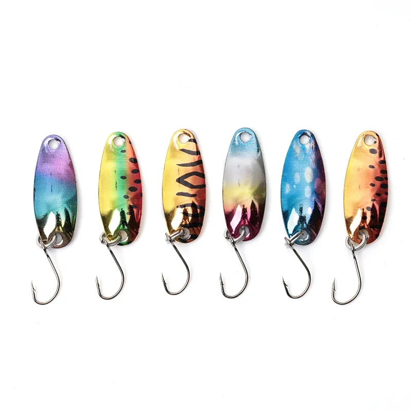 1Pcs 2.5/3.5/5g Mini Wobbler Sequin Spoon Lure Hard Bait Spinnerbait Isca Artificial Pesca Wobblers Fly Fishing Tackle 5 Colors