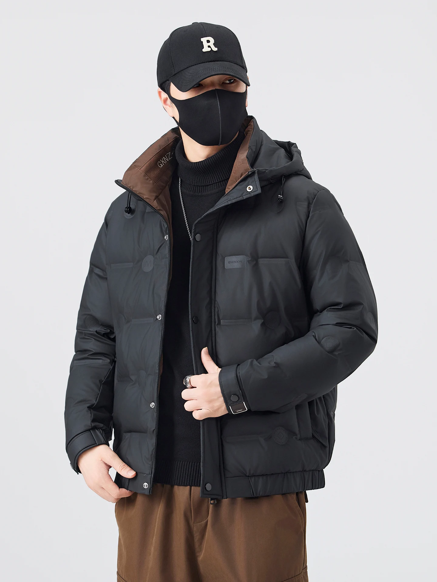 

Мужская утепленная пуховая куртка с воротником-стойкой, модная зимняя одежда для мужчин, устойчивая к холоду