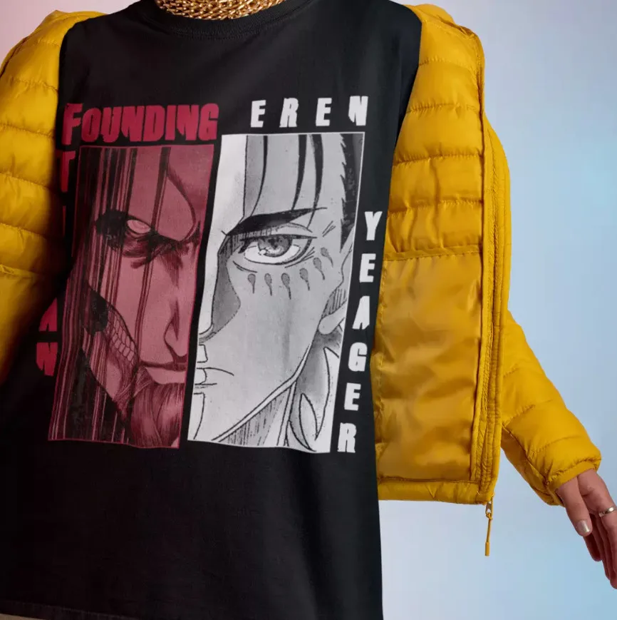 Атака Титанов Эрен Final Shingeki No Kyojin аниме футболка AOT размеры мужская укороченная манга
