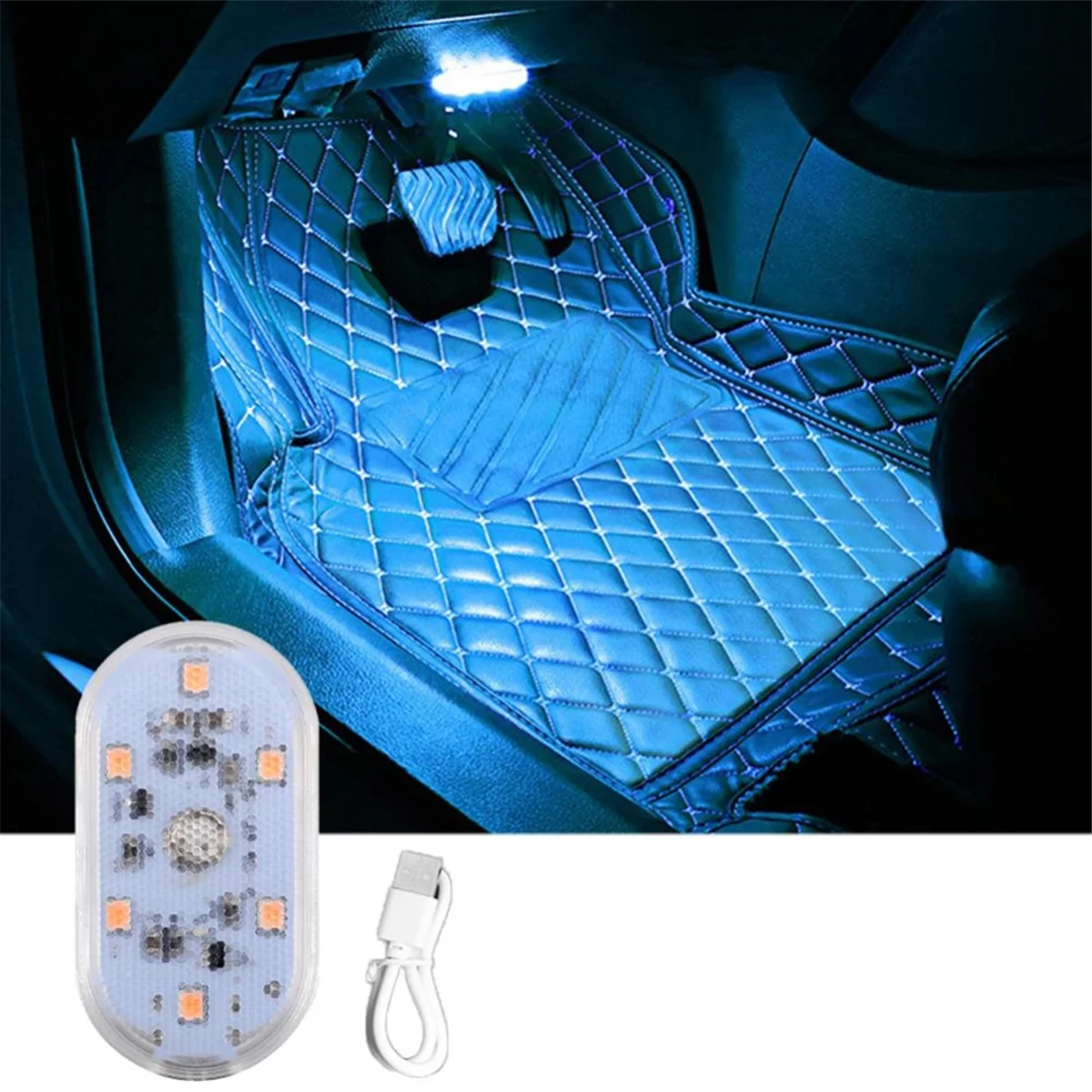 

6LED Car Touch Lights Rechargeable Car Interior Dome Light Roof Ceiling Reading Lamps Trunk Magnetic Mini Lamp,D