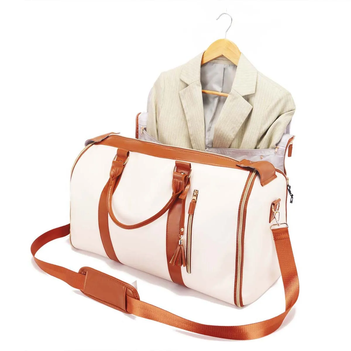 Alirattan 2026 حقيبة ملابس محمولة جديدة مريحة للسفر كبيرة من جلد البولي يوريثان حقيبة أمتعة من القماش للنساء #4