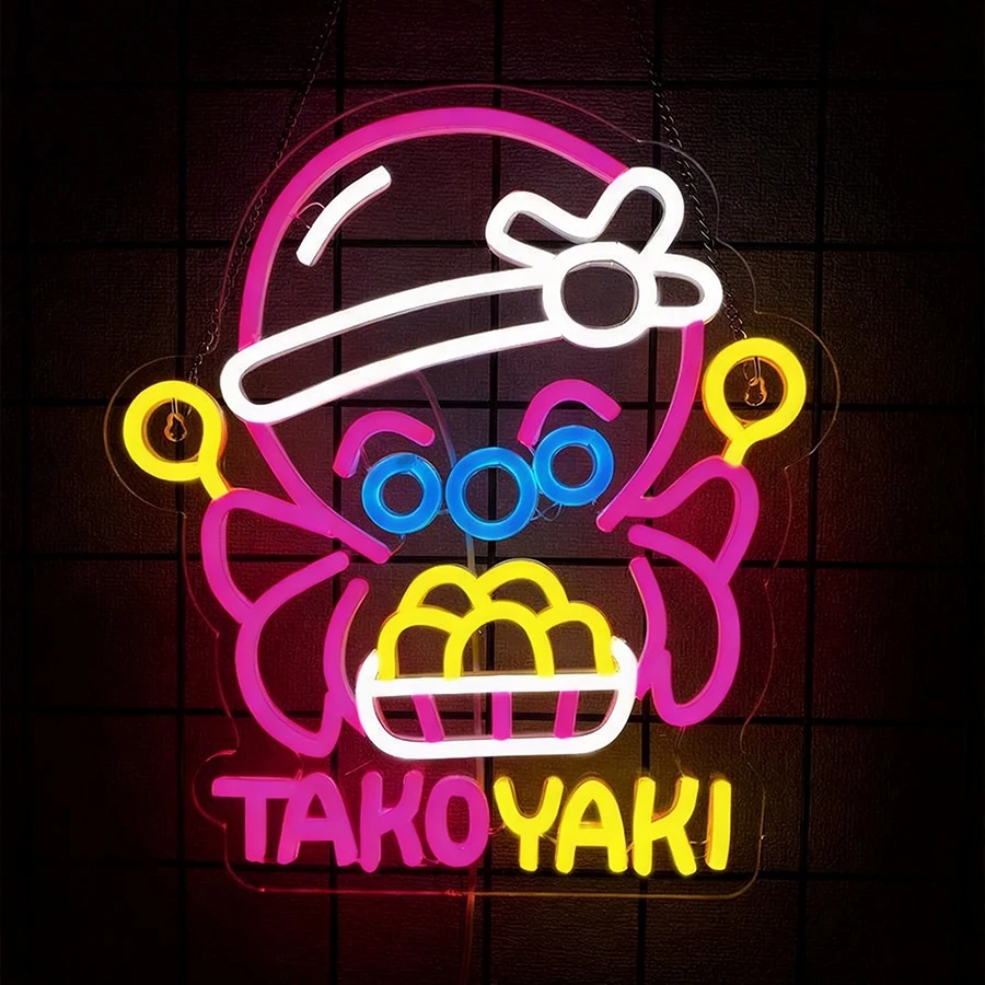 Takoyaki Octopus Ball Neon Light LED  for Japanese Street Food Shop Anime Sushi Bar Cafe Kitchen Bar Gift Japanese Culture Lover view 6
