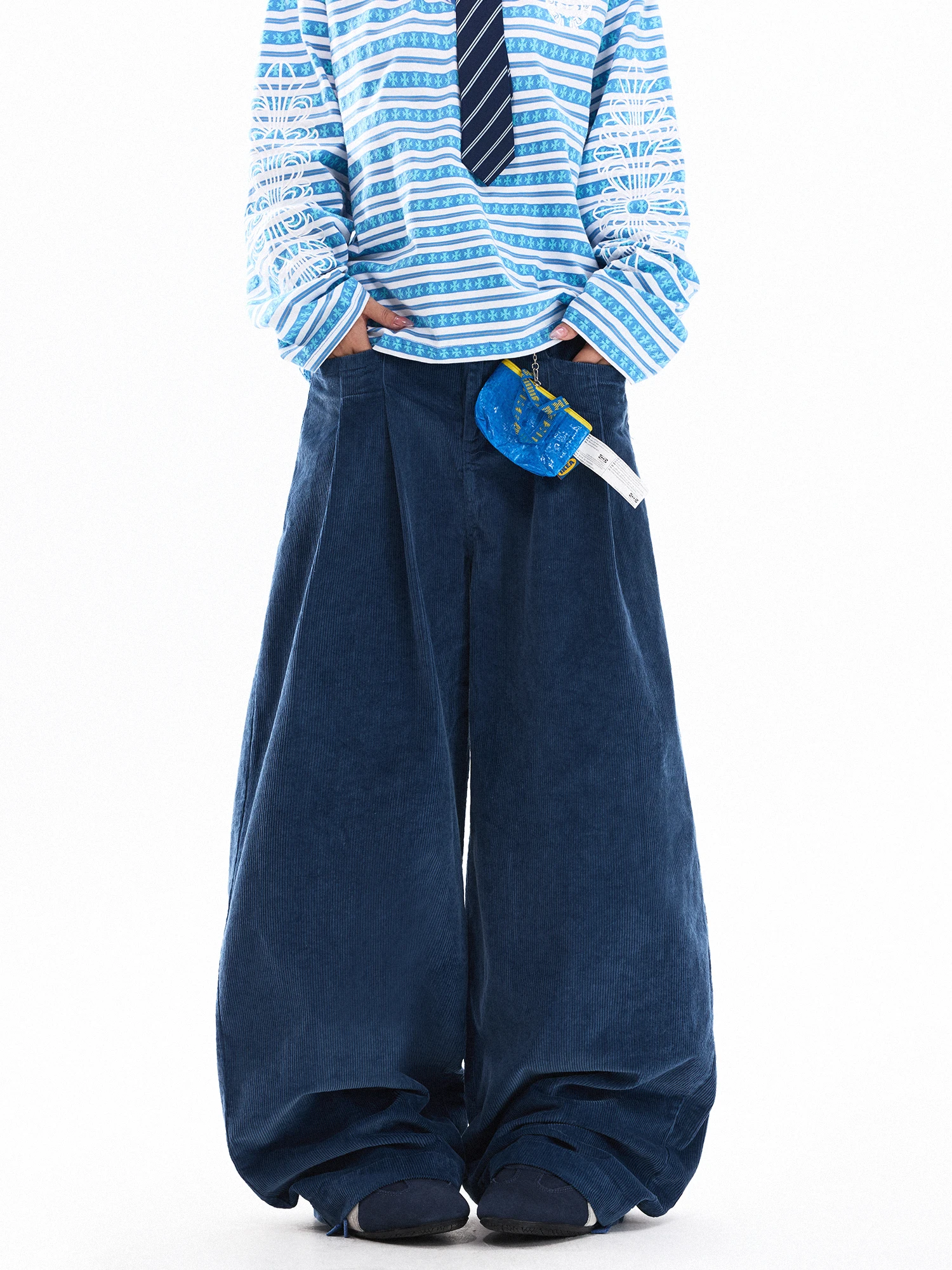 

Брюки Damon Island в американском ретро-стиле, вельветовые, плиссированные, с широкими штанинами, рабочие, с регулируемой талией, длинные, повседневные...