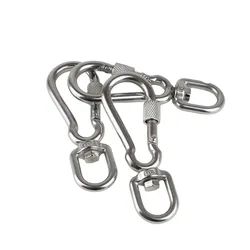 Stainless Steel Swivel Snap Hooks Locking Dog Leash Buckle Quick Release Buckle Carabiner Clips for Dog Walking Camping Backpack