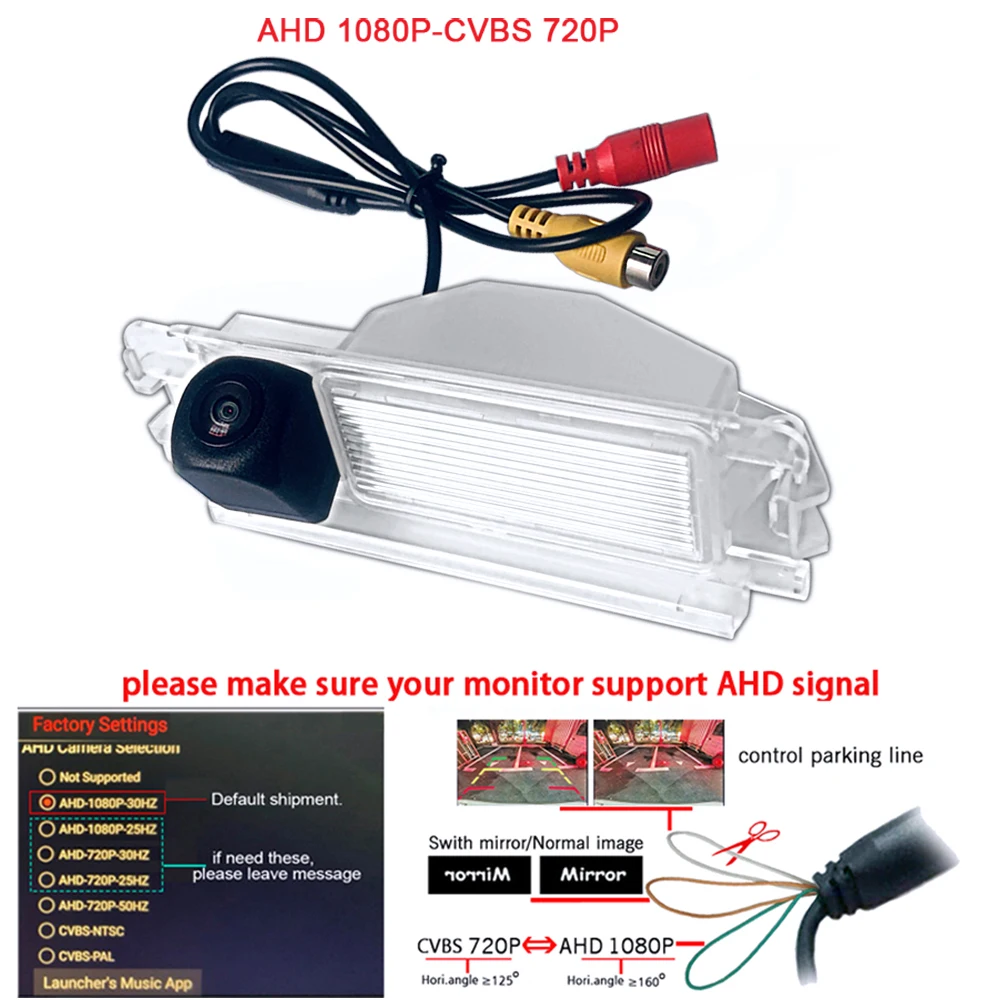 1920*1080P AHD Car Rear View camera  for Renault Logan 2 Dacia Logan 2 Sedan 2012-2019 Reverse backup parking Dynamic trajectory