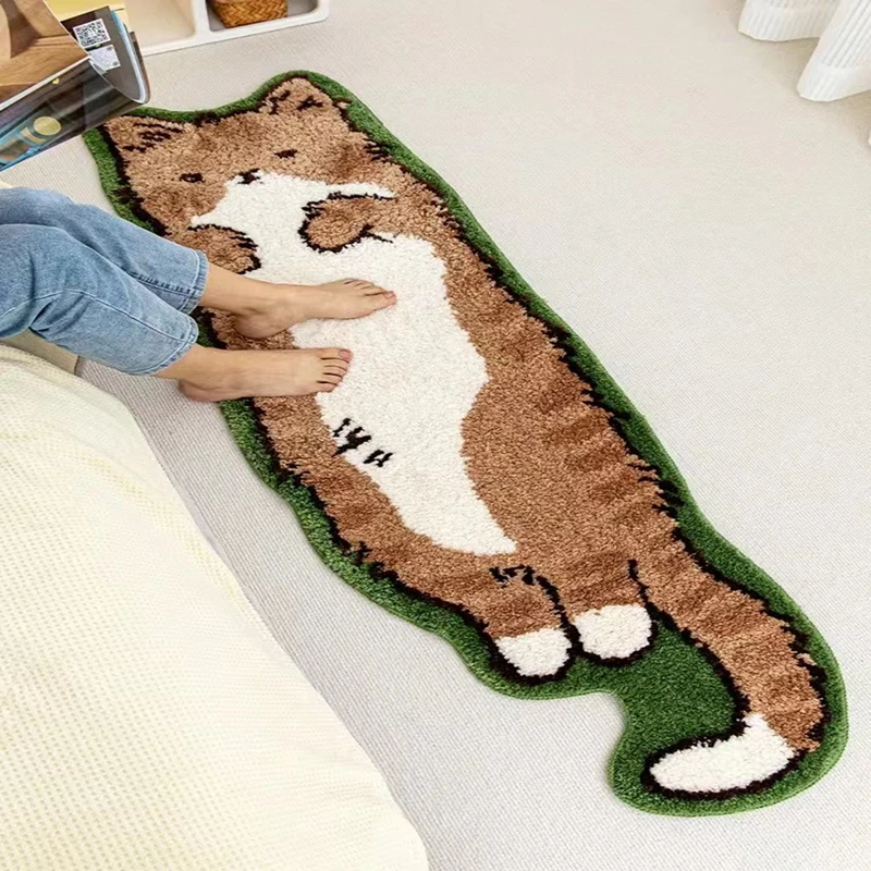 Fluffy Soft Bedroom Bedside Rugs Nordic Cartoon Carpet for Kids Room Bathroom Living Room Non-Slip Home Decor Long Floor Mat