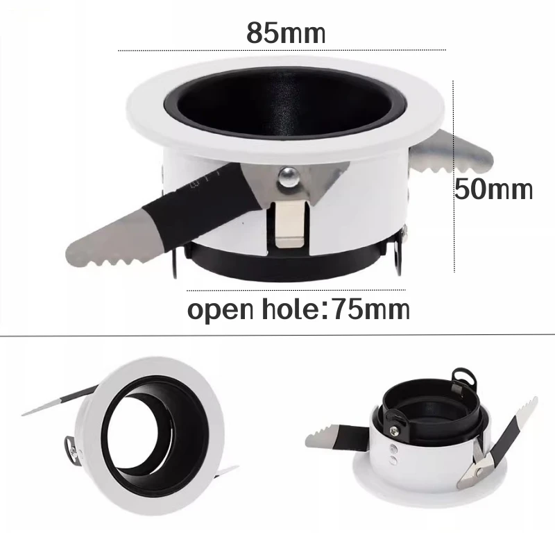 Rimless Recessed LED Downlight Mounting Frame Bracket Anti-Glare GU10 MR16 Ceiling Lamp Base Socket Spot Lighting Holder Fitting