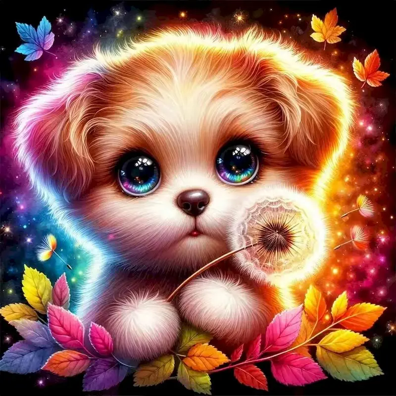 

GATYZTORY New Arrival Diamond Embroidery Dog Mosaic Animal Full Square Round DIY Painting Acrylic Craft Supplies Unique Gift