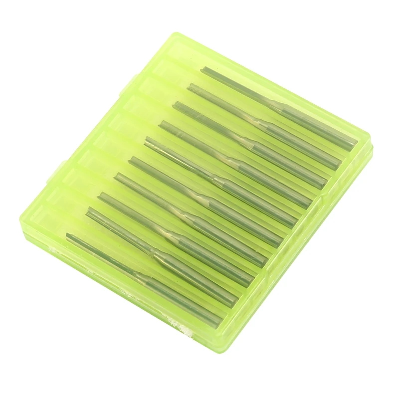 10 Pcs Two Flutes Straight End Mills Straight Slot Bit Wood Cutter Two Double Flute Bits 3.175X2x17mm For CNC Router