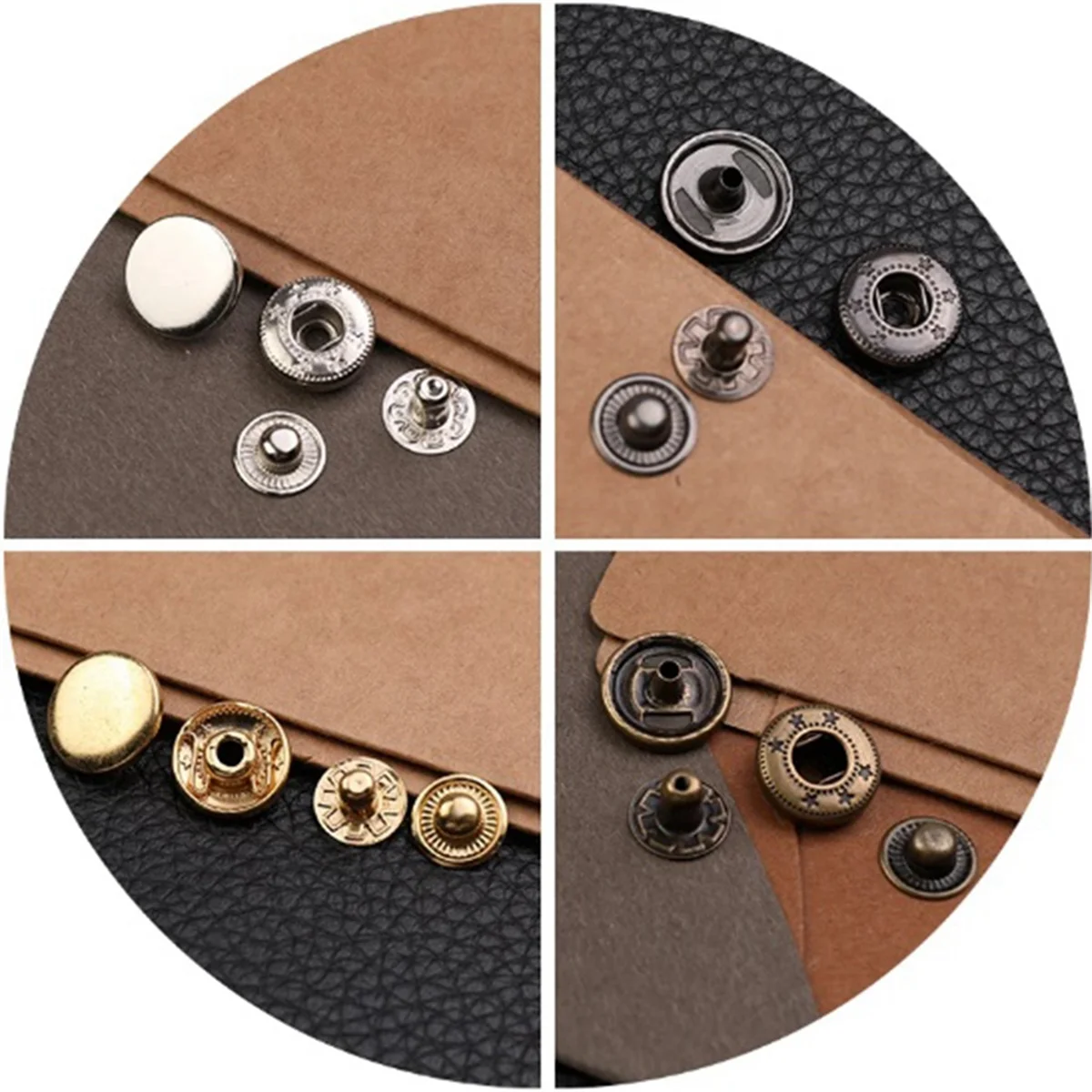 

Metal Snap Buttons Sewing Accessories Snaps Button for Clothing Bags Leather Pressure Snap Fasteners CHUG