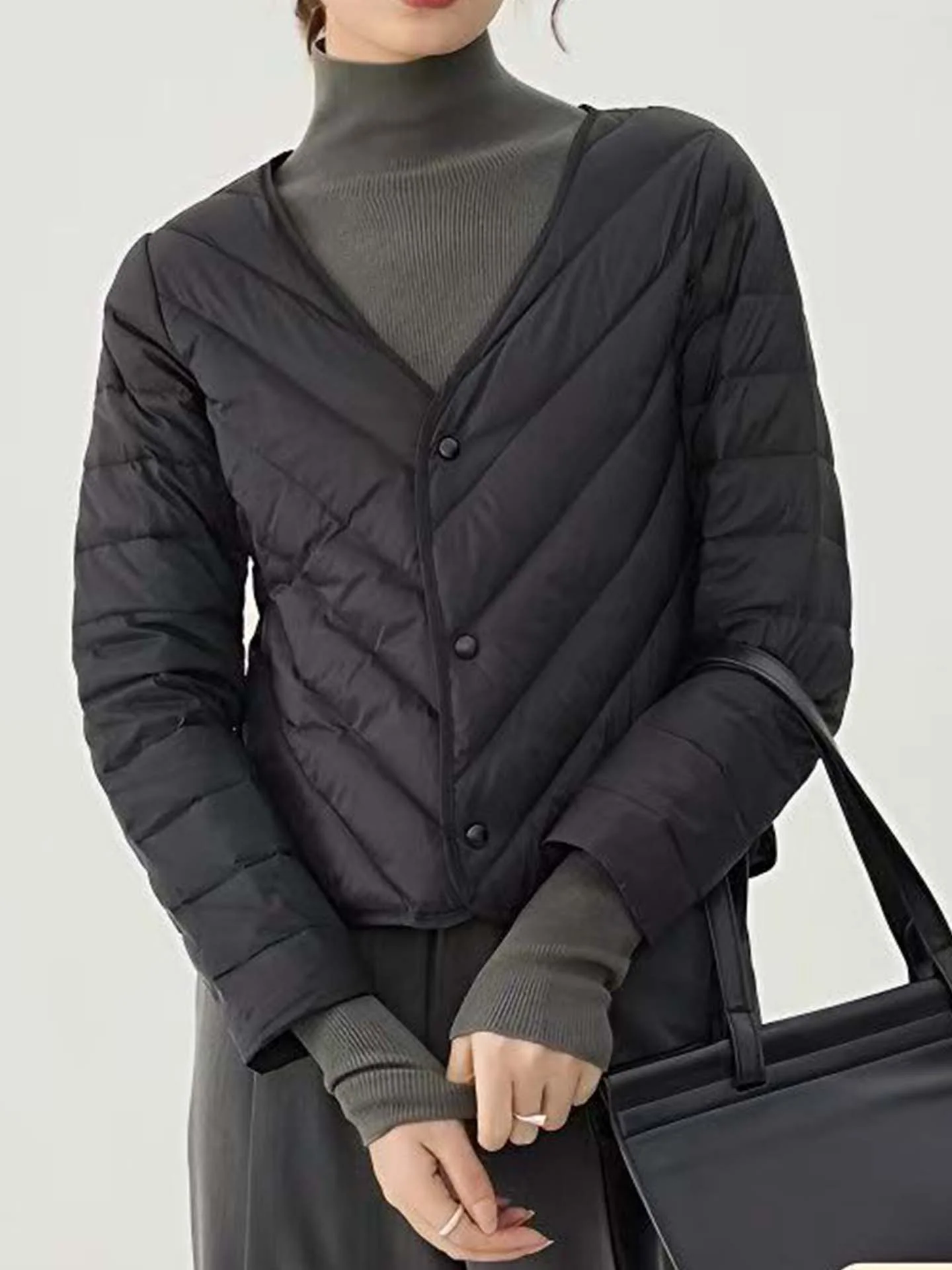 

Легкая утепленная куртка-пуховик для женщин: теплая хлопковая куртка с приталенным силуэтом, универсальная базовая верхняя одежда для осени и зимы