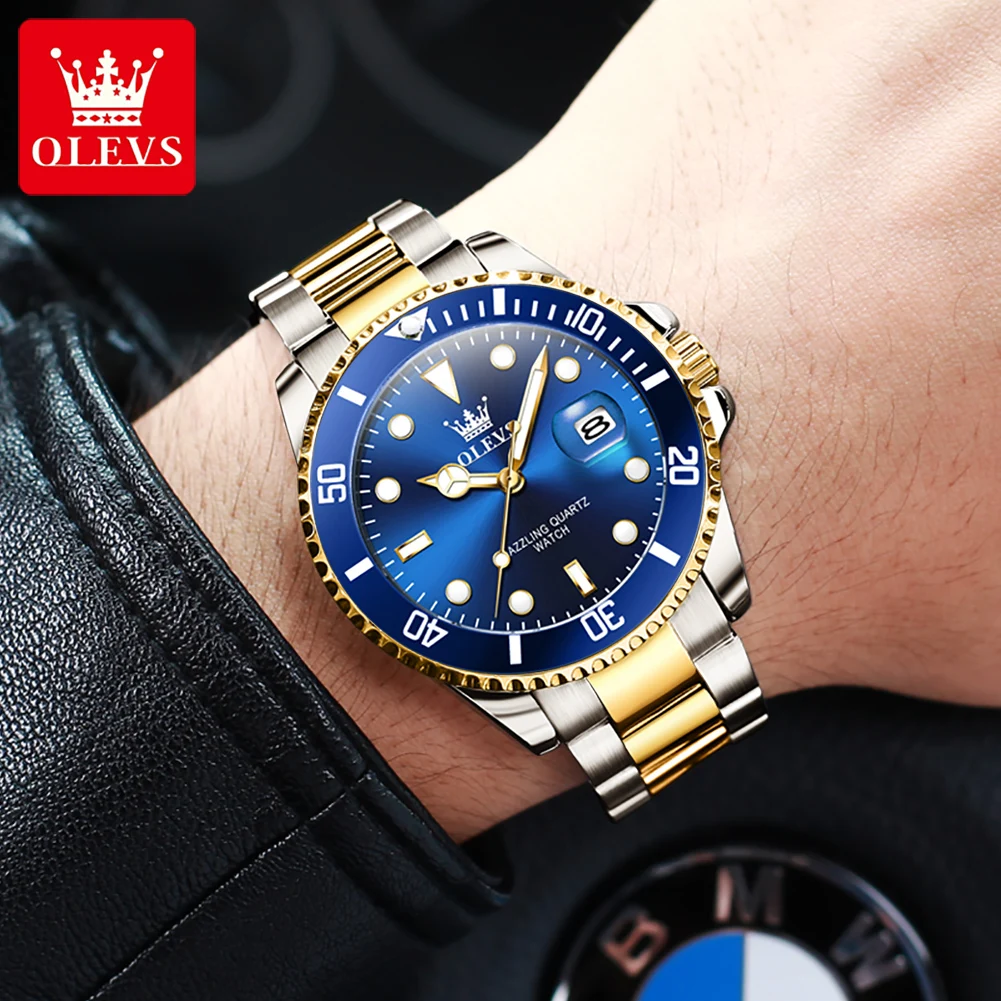 OLEVS 5885 Quartz Men's Watch Auto Date Stainless steel Waterproof Luminous Casual Men Watches