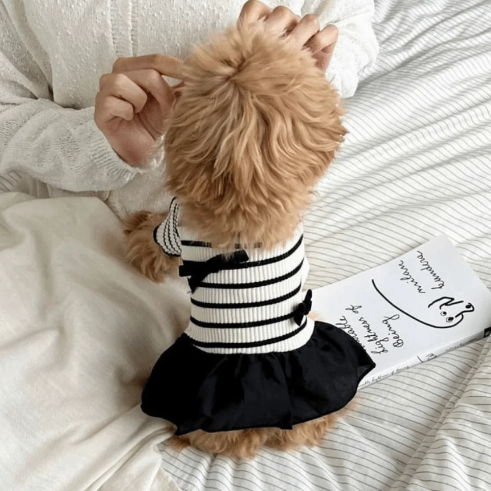 

Pet Supplies Cute Pet Striped Short Sleeve Breathable Soft Pet Skirt Thin Design Dog Vest Summer