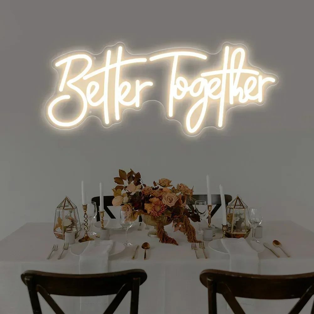 Better Together Neon-LED-Schild, Hochzeitsdekoration, Verlobungsfeier, Neonschild, LED-Leuchten, Schlafzimmer, nur verheiratet, Neonschild, LED-Leuchten