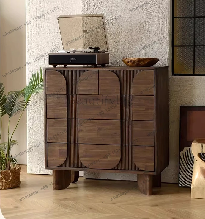Vintage solid wood living room bedroom home drawer storage chest of drawers dining side second-hand wall cabinets