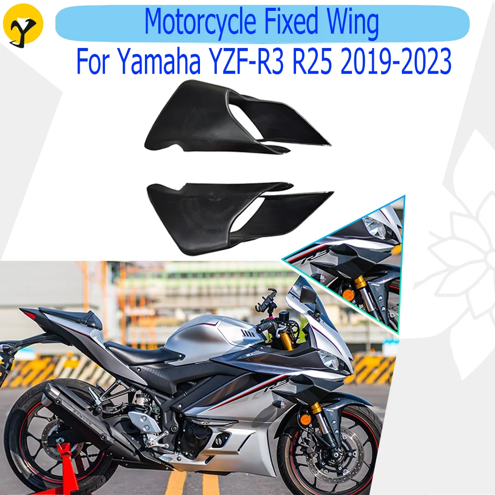 Motorcycle Winglet For Yamaha YZF-R3 R25 2019 2020 2021 2022 2023 Fixed Wing Spoilers Aerodynamic Side Wing Fairing Accessories