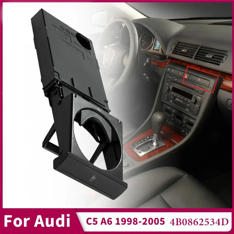 

Car Bottle Holder Foldable for Audi C5 A6 1998-2005 Durable Spare Parts Foldable Cup Holder 4B0862534D Auto Cup Holder