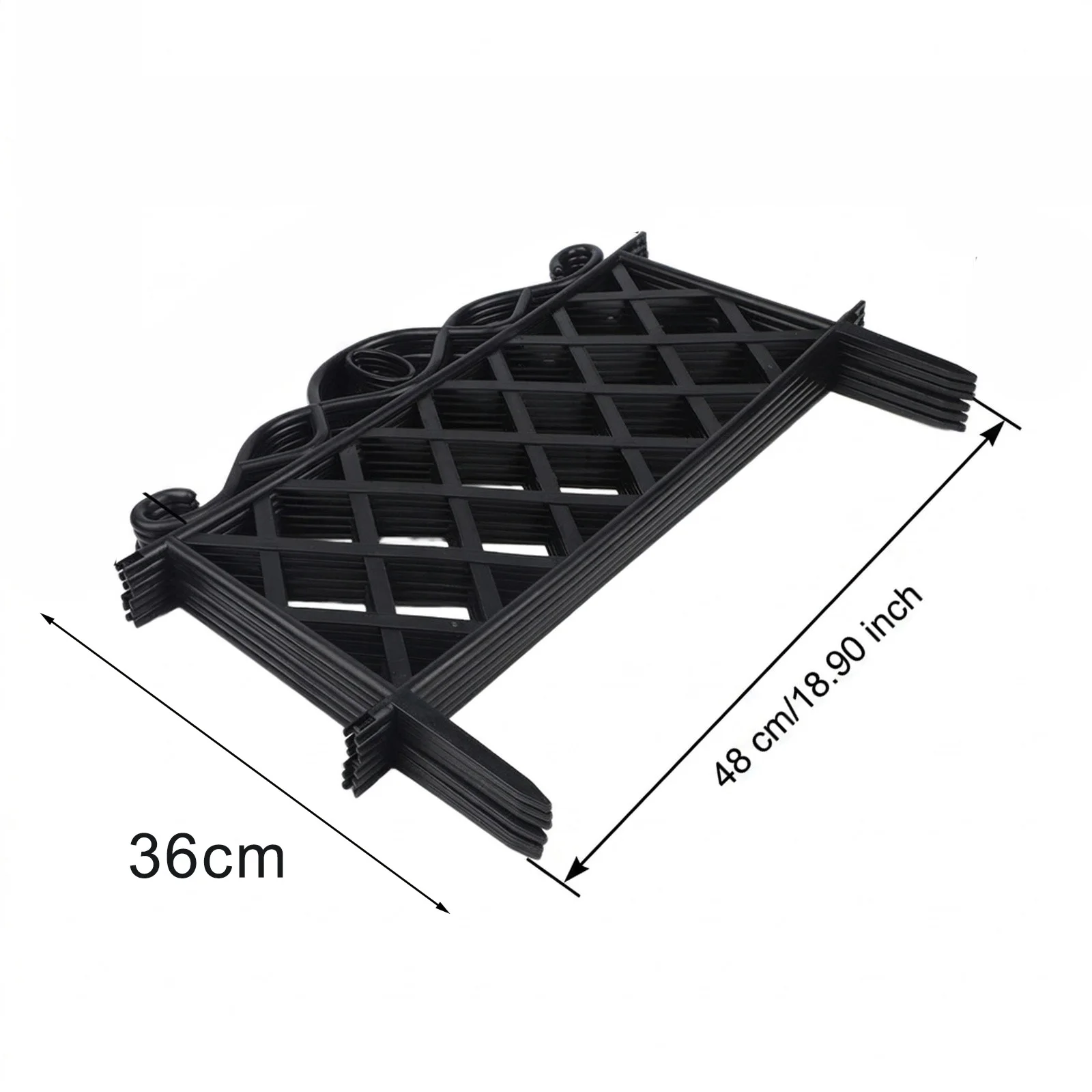Black Plastic Garden Fence 6Pcs Detachable Edging Border 48x36cm For Lawn Grass Flower Bed Decorative Yard Landscape Divider Too