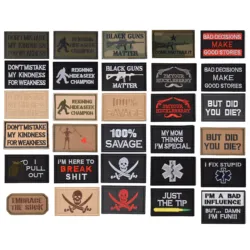 Set of 2 Tactical Patches 3D Embroidered Cloth Badges Morale Appliques Tactical Badges for DIY Uniforms Bags