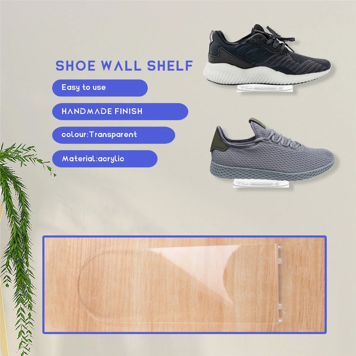 GET! Floating Shoe Display Stand - 6 Shoe Shelf for Wall - Sneaker Levitation Display Shoe Wall Shelf