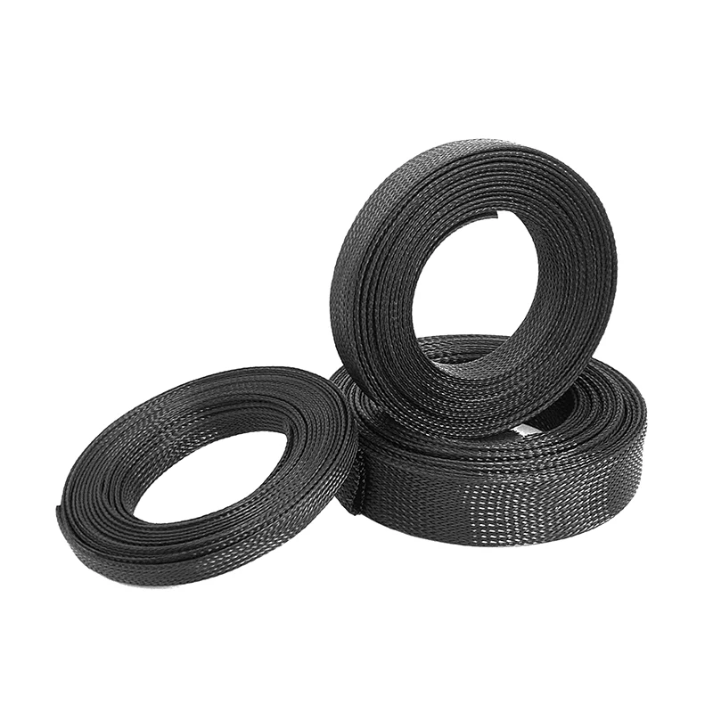 PET Braided Cable Sleeve 2-100mm Expandable Wear-Resistant Insulation Organizer for Home/Industrial Electrical Wire Protector