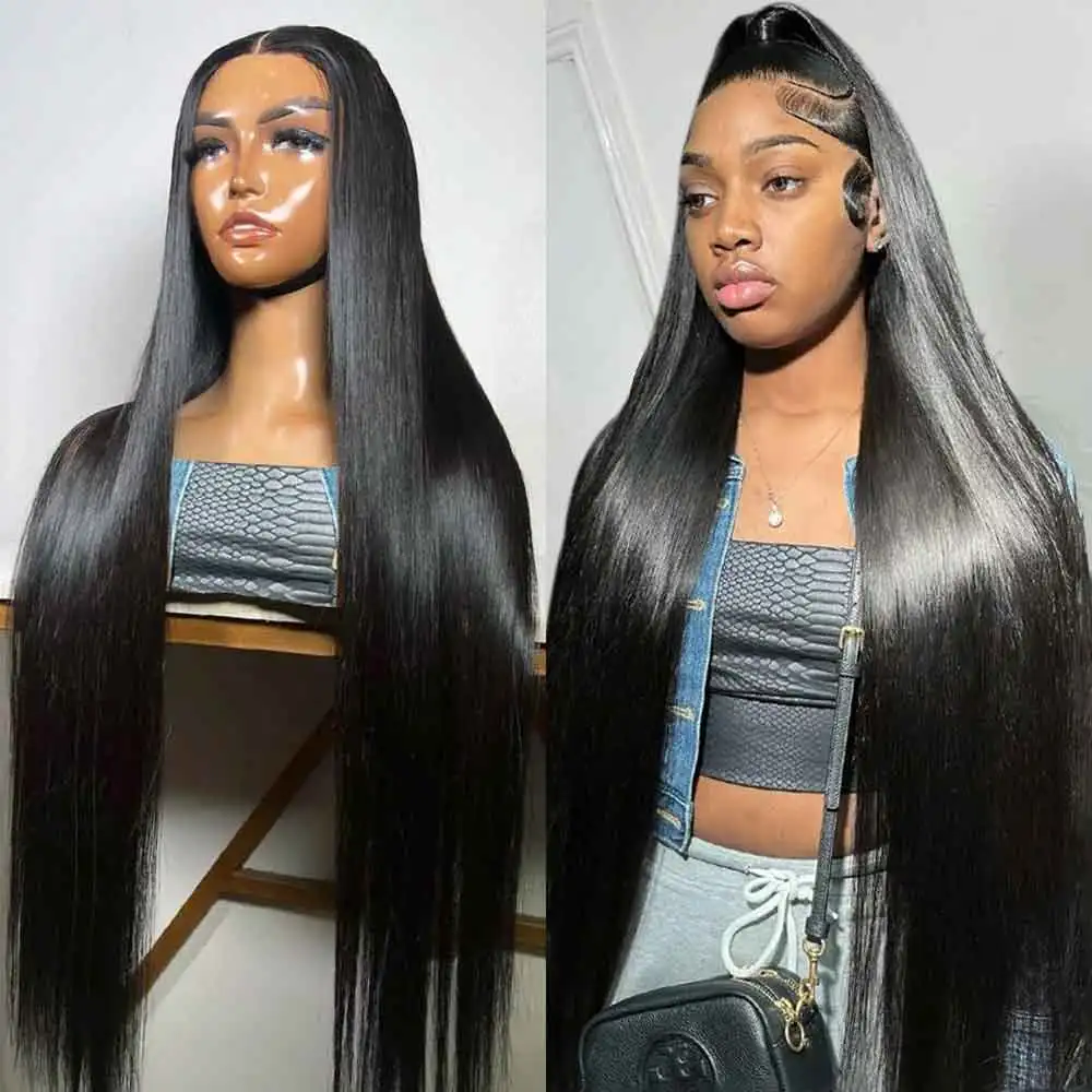 360 Lace Wig 36 Inch Straight Lace Front Wig HD Transparent Lace Front Wigs With Baby Hair Brazilian Remy Human Hair For Women