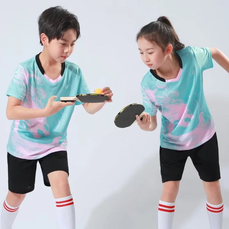 Kids Table Tennis Ping Pong Badminton Shirt Exercise Sports Clothing High Quality