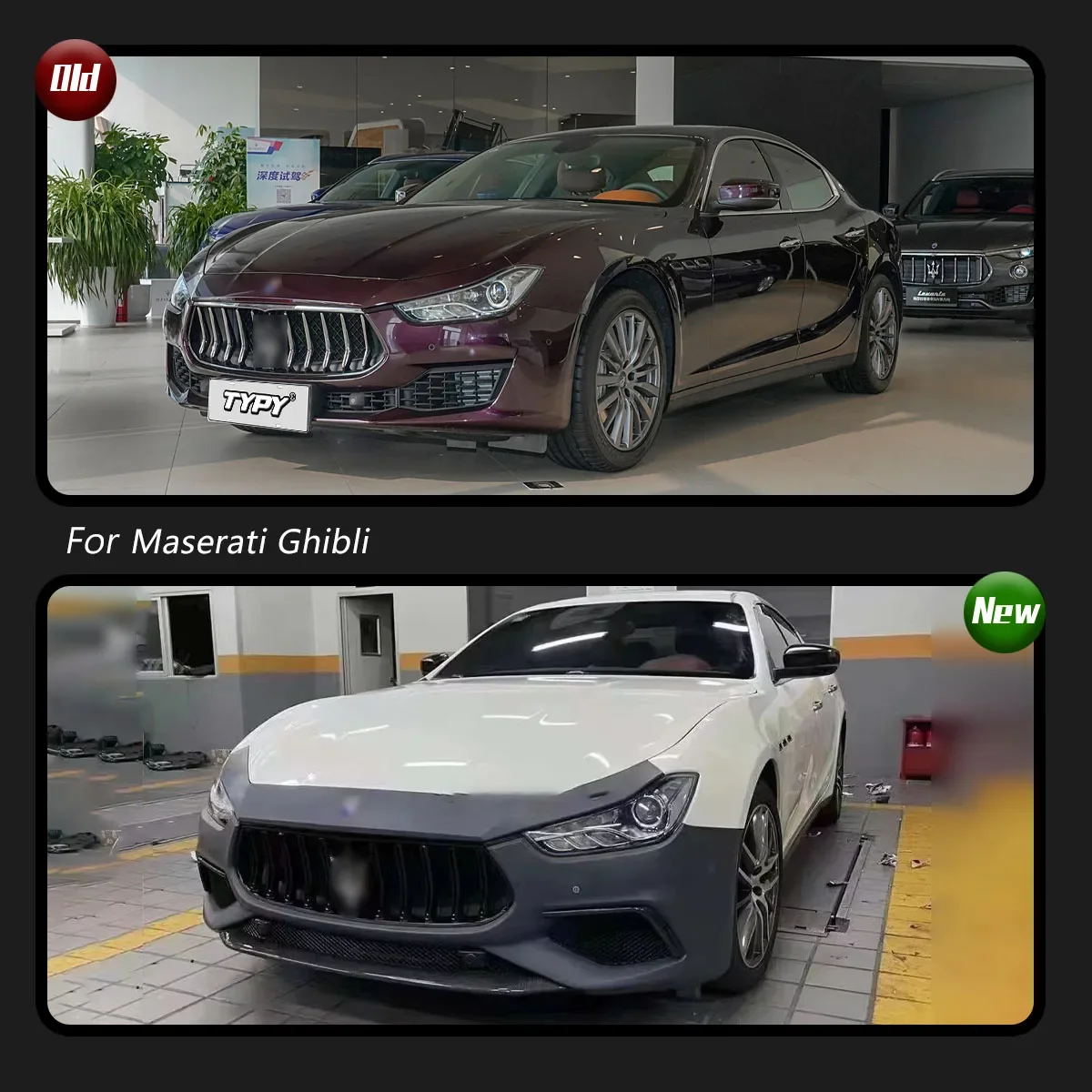 

Автомобильные аксессуары, передний и задний бампер для Maserati Ghibli, обновленный трофей, передний и задний бампер, решетка, комплект кузова, фары, задние фонари