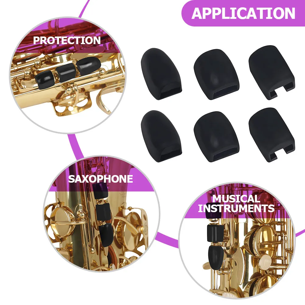 6Pcs Saxophone Side Key Protector Silicone Pads Stable Installation Suitable for Daily Practice Professional Competition