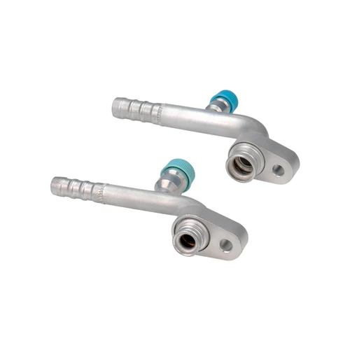 Imagen 2 del producto # 8 # Accesorio de lengüeta de aluminio de 10 CA y 90 grados con puerto de servicio, placa activa para compresor de aire acondicionado, radiador acumulador