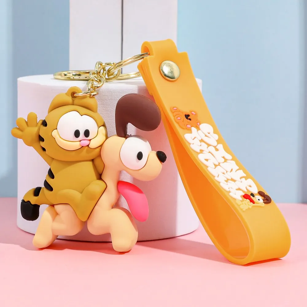 2025 لطيف هريرة المفاتيح الكرتون القط مفتاح قلادة لينة المطاط أنيمي النساء الرجال مفتاح سلسلة