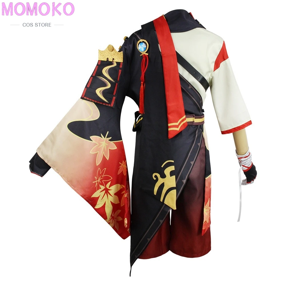 Kazuha Cosplay Kostuum Spel Yuanshen Impact Kaedehara Kazuha Cosplay Yuanshen Impact Uniform Pruik Halloween Party voor Mannen Wowen