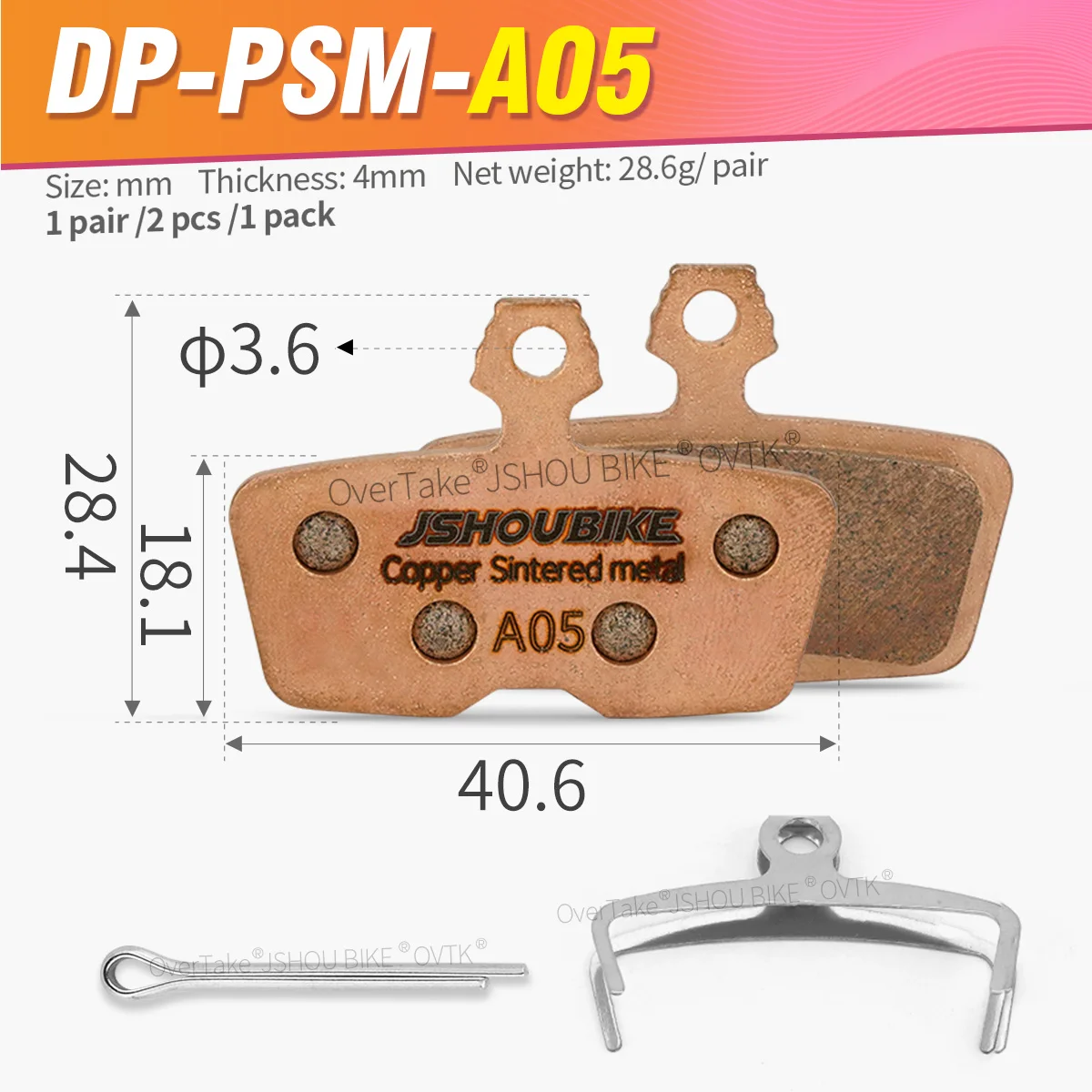 AliExpress JSHOU BIKE JSHOUBIKE 1/2/4/6/8/10 pairs Sintered Metal hydraulic brake pads for SRAM CODE,CODE R,CODE RSC SRAM AVID Code