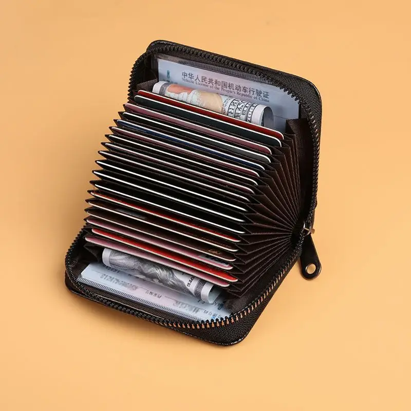 New Arrival Women's Card Holder, Large Capacity Multi-Slot Anti-Magnetic Bank Card Case, Driver's License Wallet with Zipper, Ultra-Thin Coin Purse