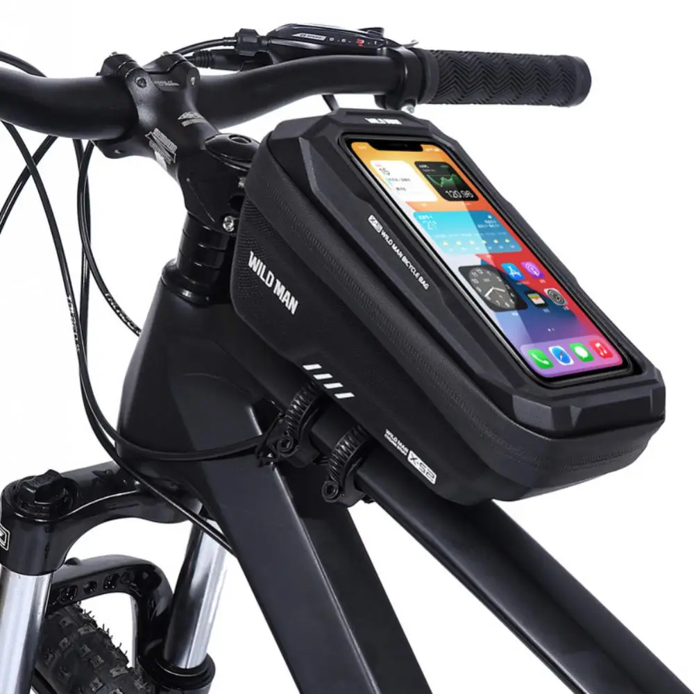 Upper Tube Package Visual Touch Window Ipx4 Portable Black Riding Equipment Saddle Bag Glue-pressed Waterproof Zipper Bike Bag