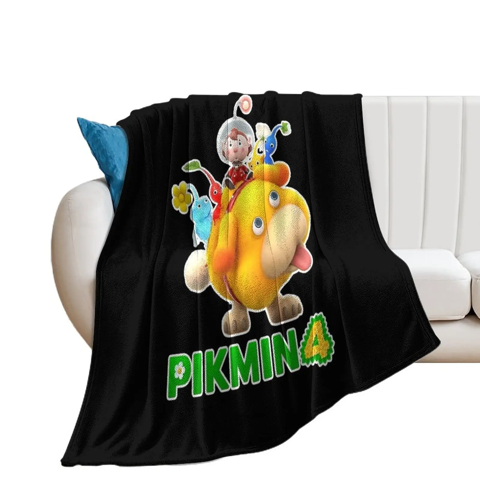 

Pikmin, Pikmin 4, Rescue Pup Oatchi, Pikmin 2023, Balck Throw Blanket Decorative Throw Comforter Sofa Blankets