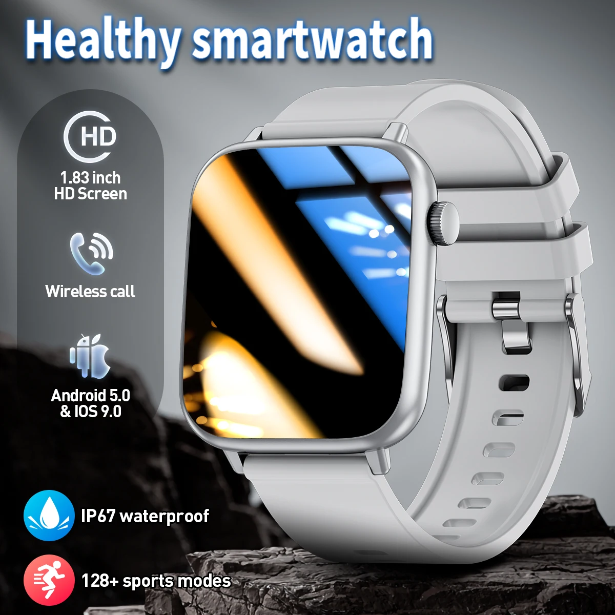 

Умные часы LIGE для женщин, 1,83-дюймовый HD-дисплей, ответ на звонки, просмотр сообщений, спортивные режимы, настраиваемый циферблат, прогноз погоды, для мужчин, новинка