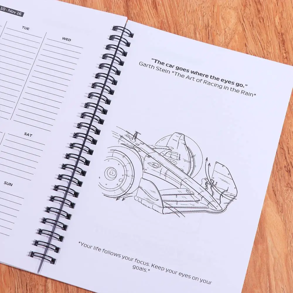 Coil Book F1 2025 Planner and Calendar Knowledge Timetable Racing Planning Book Flexible Portable F1 Racing Hobby Book F1 Fans