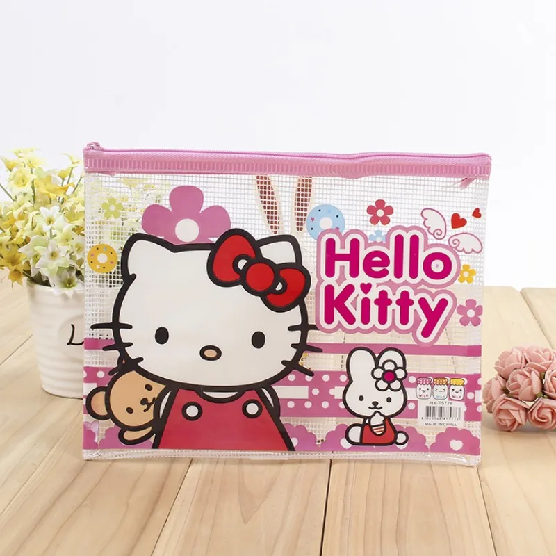 

Hello Kitty Makeup Bag Cute Anime Printed PVC Cartoon Women Products Storage Student Stationery Decoration Girl Gift Wholesale
